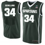 Men Michigan State Spartans NCAA #34 Gavin Schilling Green Authentic Nike 2020 Stitched College Basketball Jersey WV32H12DD
